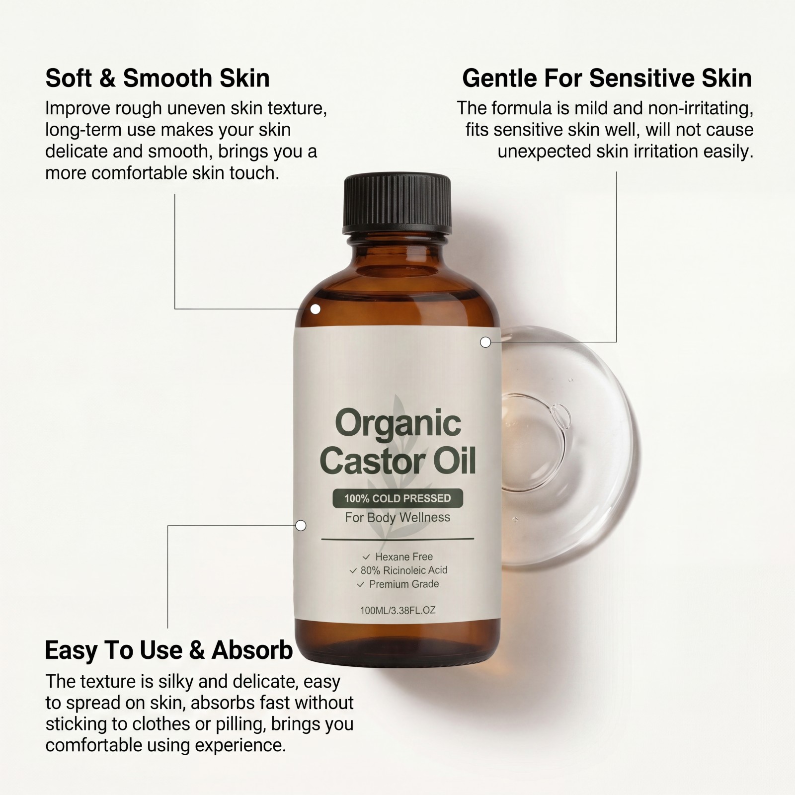 Olio Idratante per il Corpo Ol - Castor Oil Cold Press recensione e prezzo