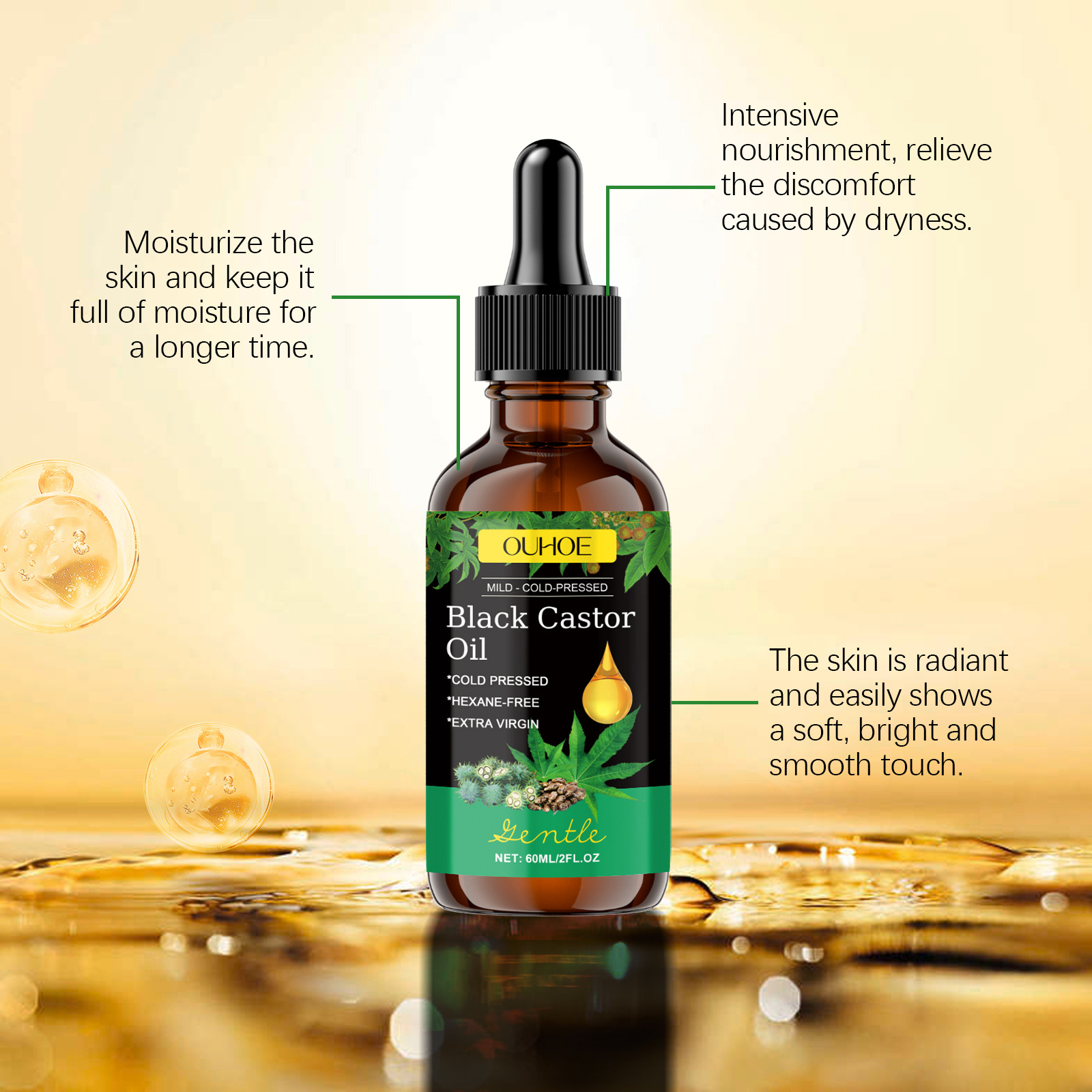 Olio di ricino nero pressato a - Castor Oil Cold Press recensione e prezzo